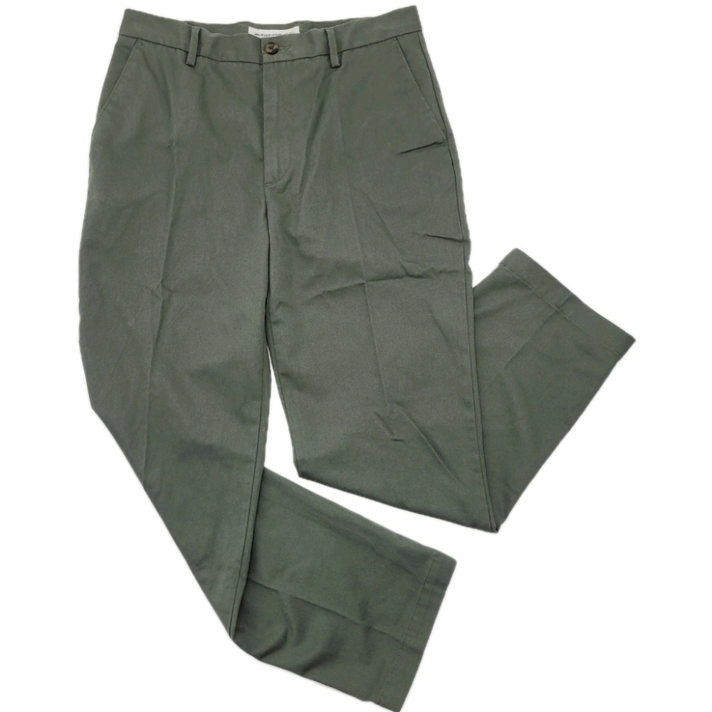 Amazon Essentials Pants Olive Green Trousers Classic Flat Front Size 32x31 NEW